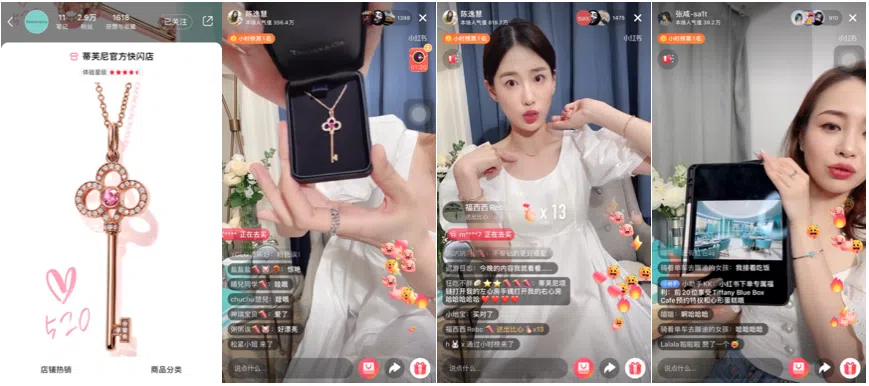 screenshots of Chinese livestream sellers