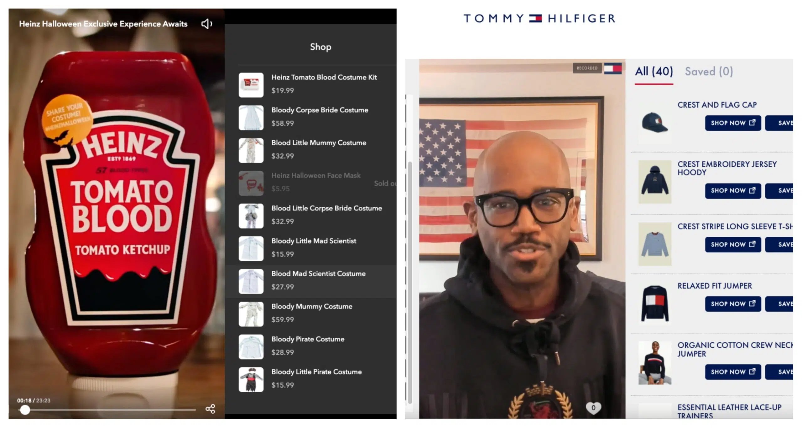 Heinz and Tommy Hilfiger livestream shopping example