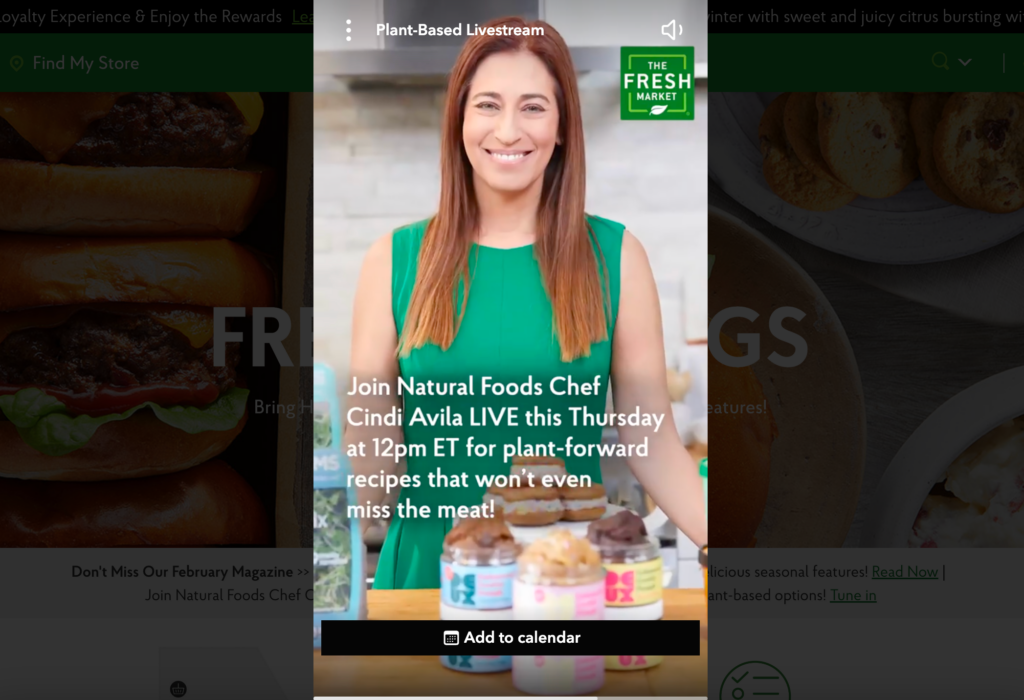 the fresh market's video content strategy includes a focus on shoppertainment