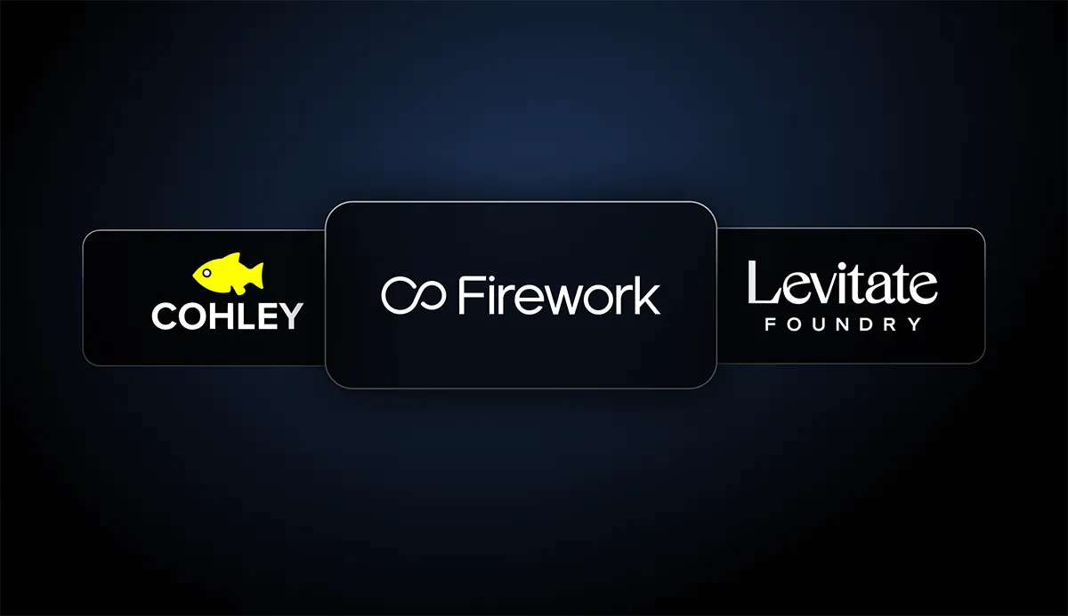 Cohley, Firework, and Levitate Foundry logos